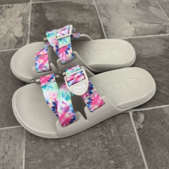 Chacos Chillos Slide Sandals Sz 7 Tie Dye Slip On Lightweight Comfy Arch Support - Picture 2 of 11